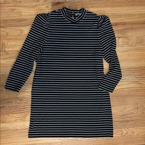 LOFT Dot Jacquard Mock Neck Shift Dress